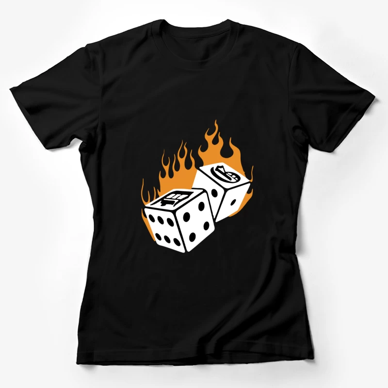 Brennende Würfel Grafiken Damen T-Shirt