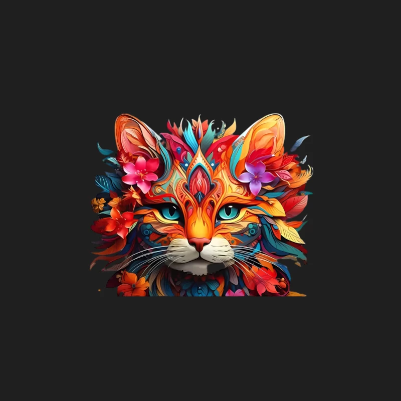 Bunte Katzenkunst mit Blumenmotiv Herren Tanktops