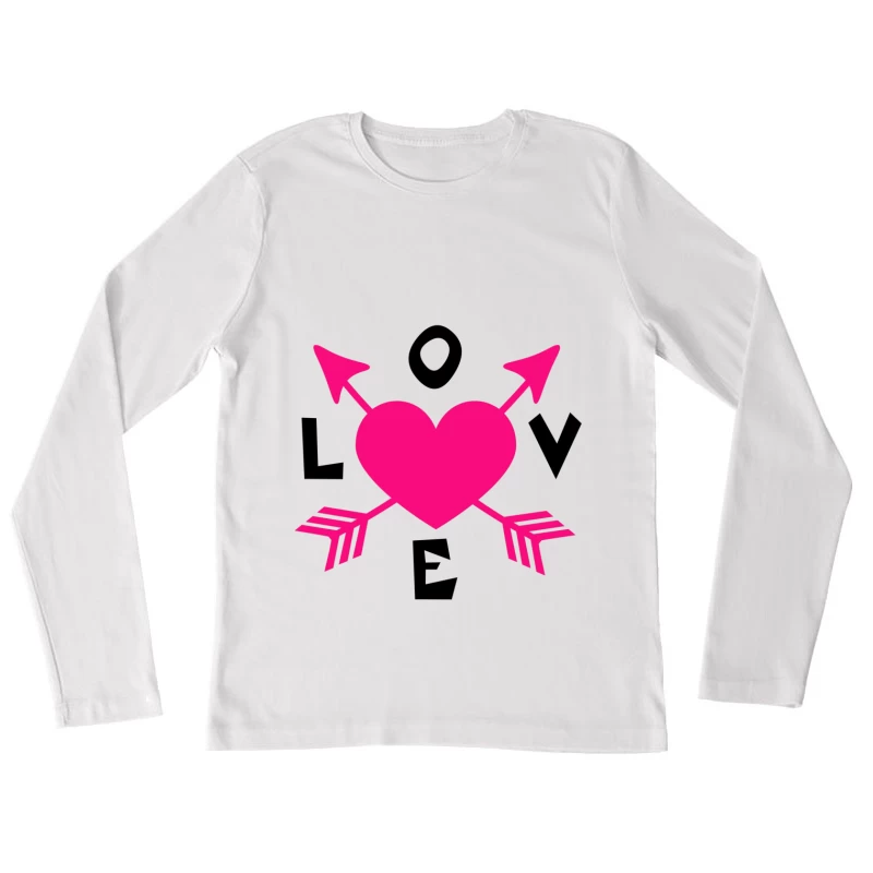 Cœur en flèche stylisé Femme Manches Longues T-Shirt