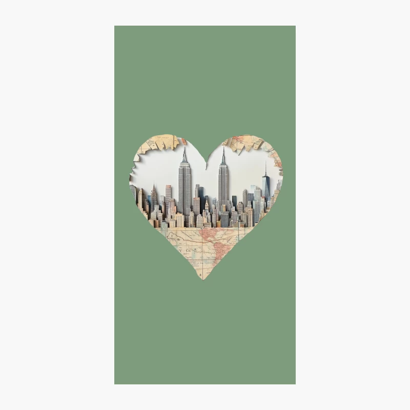 New York City Skyline Heart: Urban Architecture and Map Fusion iPhone Case