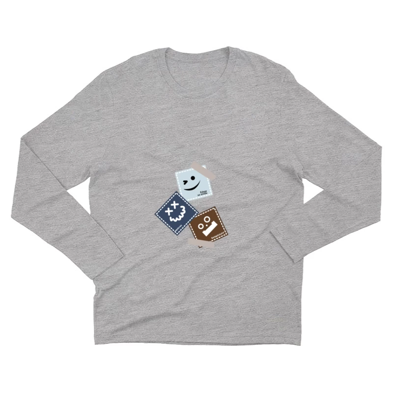 Autocollants Sourires Amusants Homme Manches Longues T-Shirt