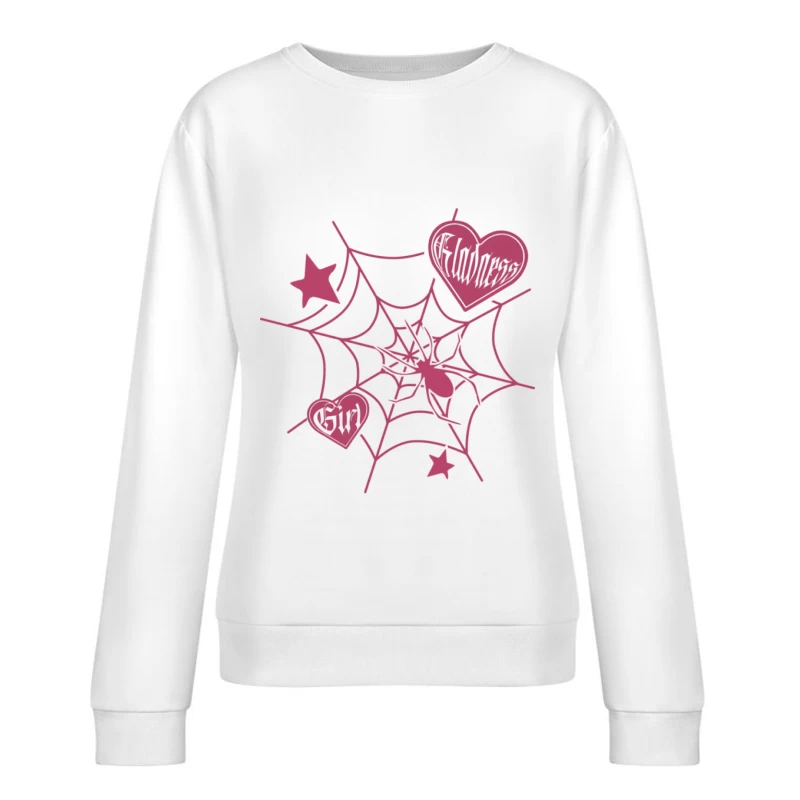 Spinnennetz Herz Design Damen Pullover Sweatshirt