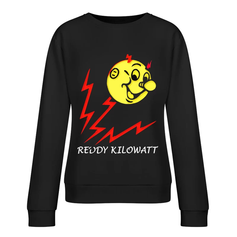 Reddy Kilowatt - Classic Electricity Company Mascot with Lightning Bolts Female Pullover Sweatshirt