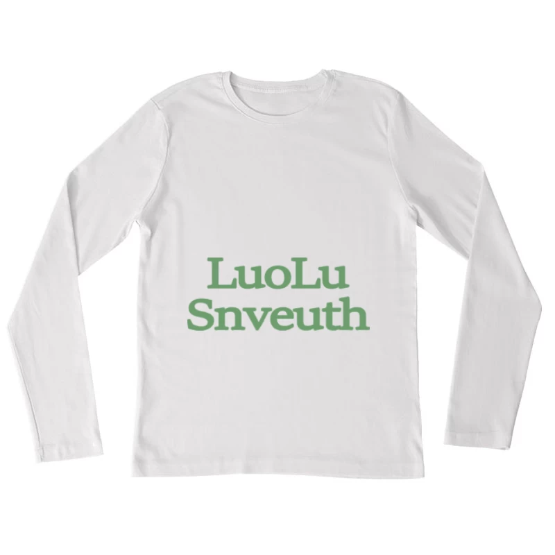 Grüner Textdesign Damen Langarm T-Shirt