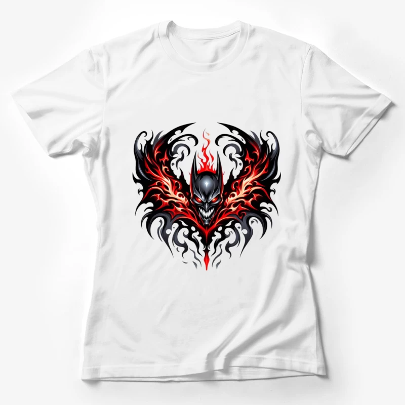 Düsterer Schädel mit Flammen Damen T-Shirt