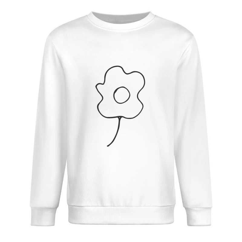 Fleur minimaliste dessinée à la main Homme Sweat-shirt à enfiler