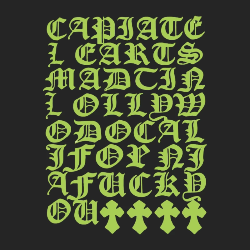 Grüne gotische Buchstaben auf schwarzem Hintergrund Damen Pullover Sweatshirt
