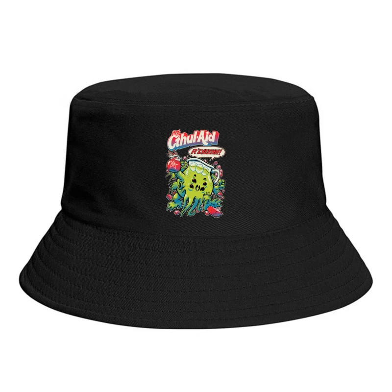 Hey Cthul-Aid: A Lovecraftian Drink Parody Bucket Hat