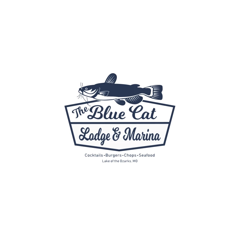 Blue Cat Lodge & Marina Restaurant Logo at Lake of the Ozarks Coffee Mug