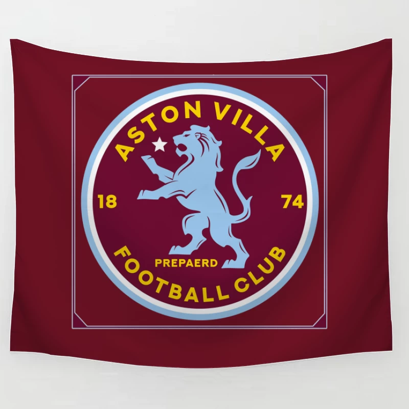 Aston Villa Football Club Historic Crest with Rampant Lion Tapestry