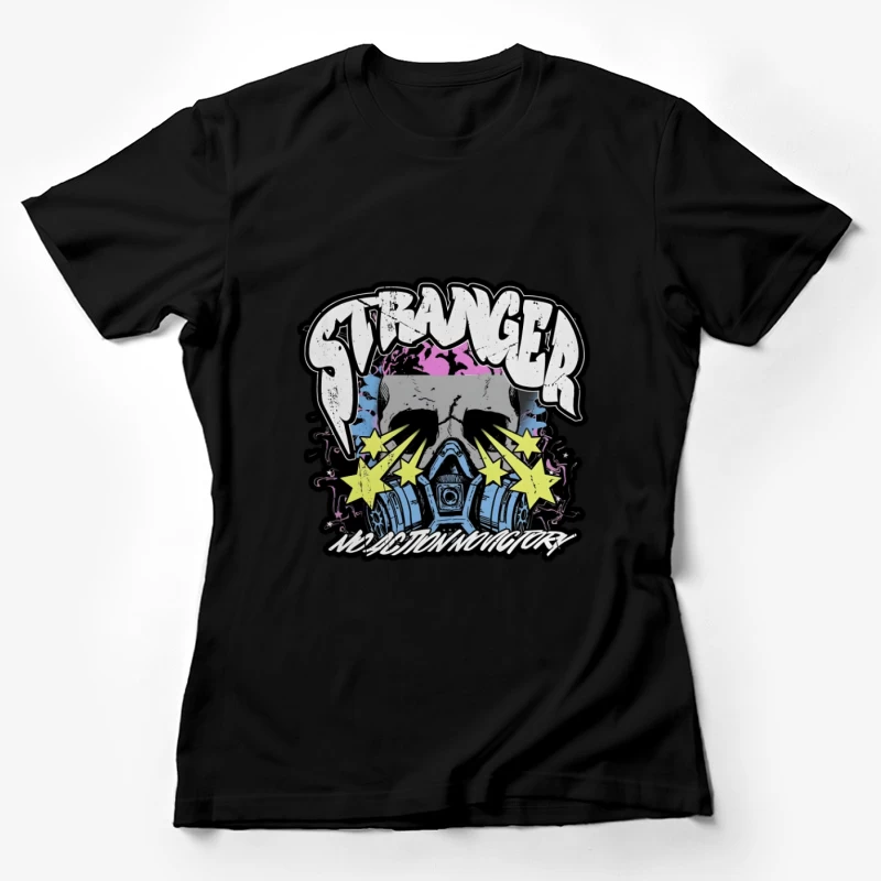 Fremder Schädel Design mit Atemschutz Damen T-Shirt