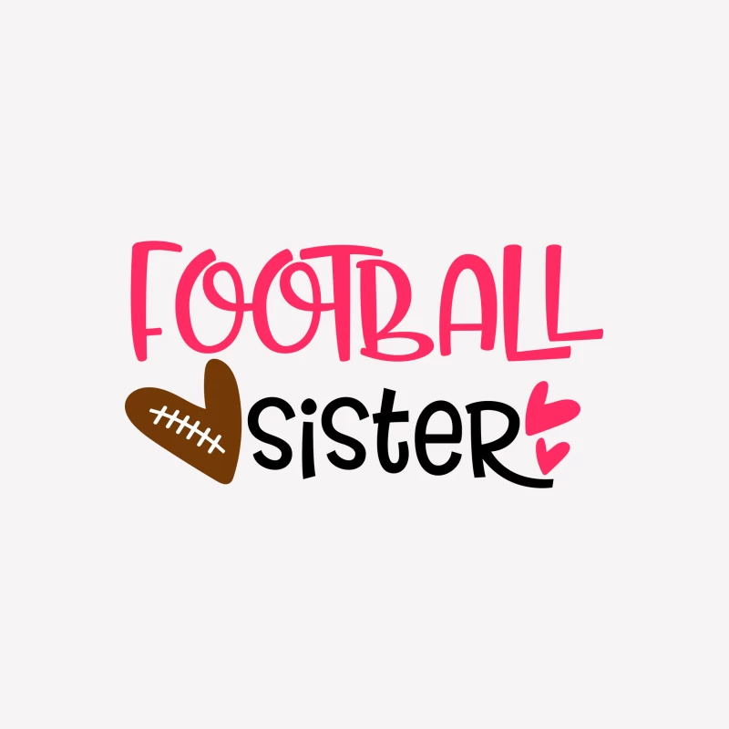 Cœur de sœur de football Femme T-Shirt