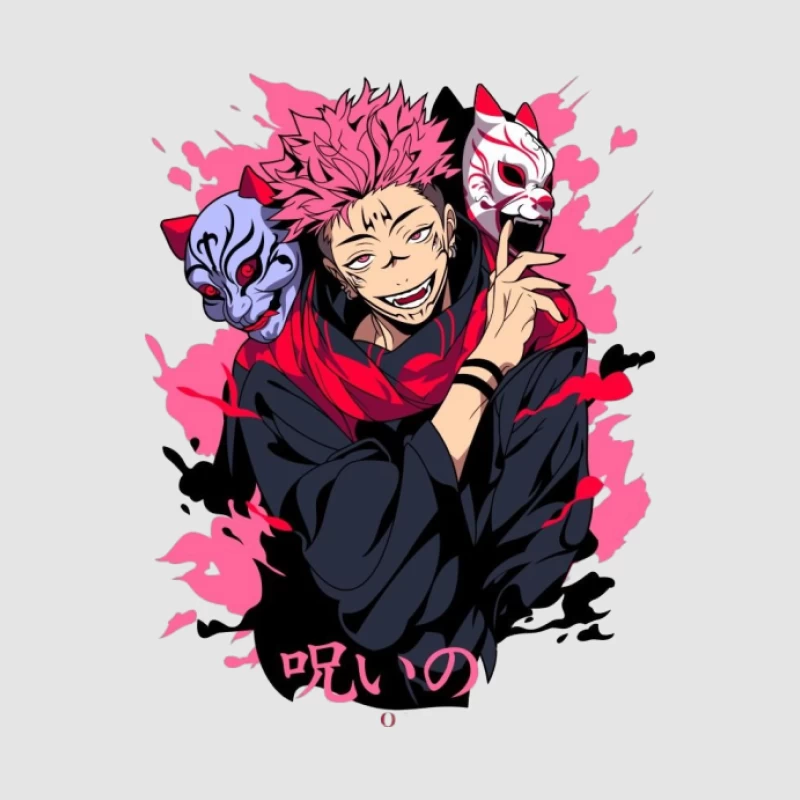 Anime-Charakter mit Masken Herren Pullover Hoodie