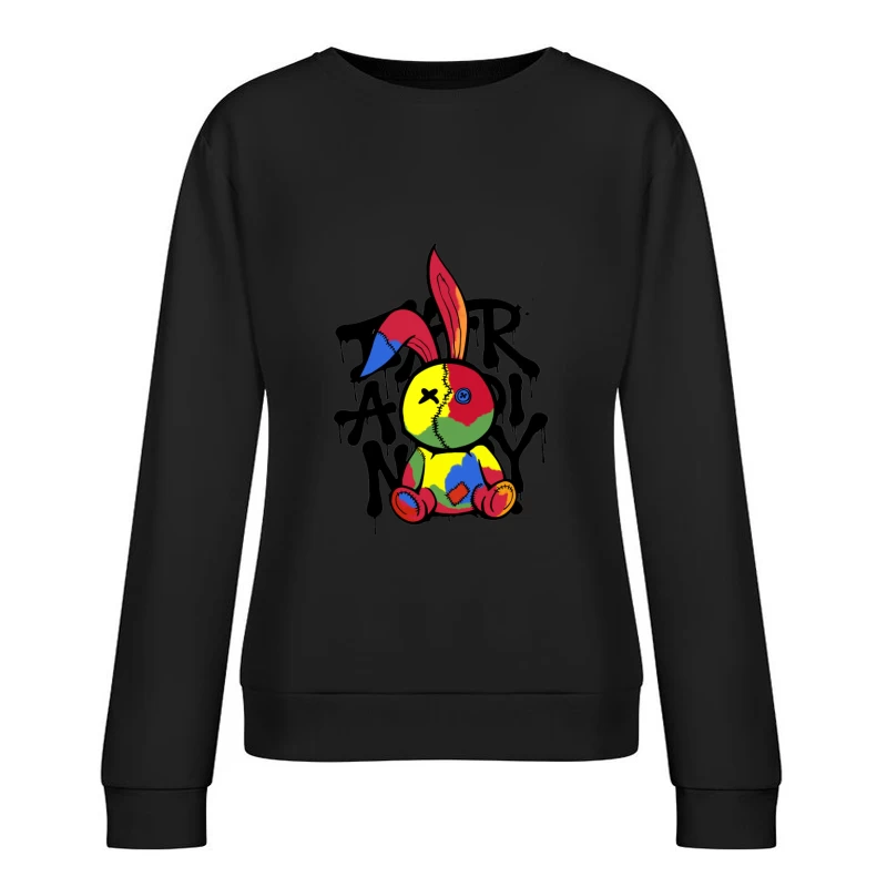Bunten Patchwork-Hasen-Kunst Damen Pullover Sweatshirt