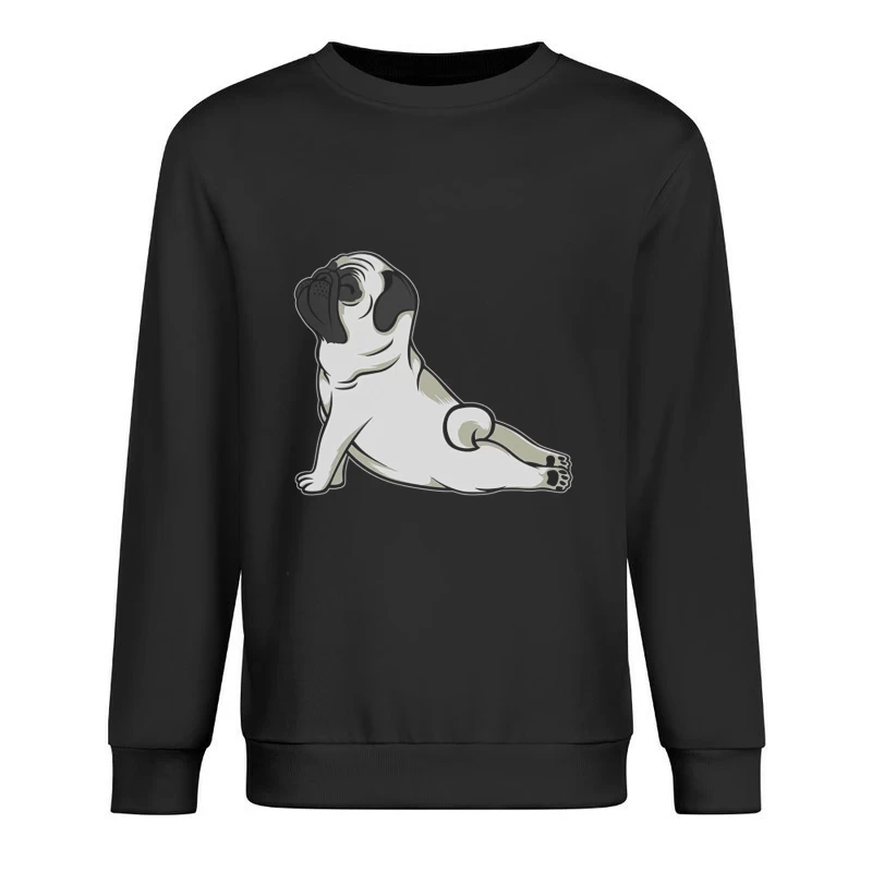 Chien mignon en posture de yoga Homme Sweat-shirt à enfiler