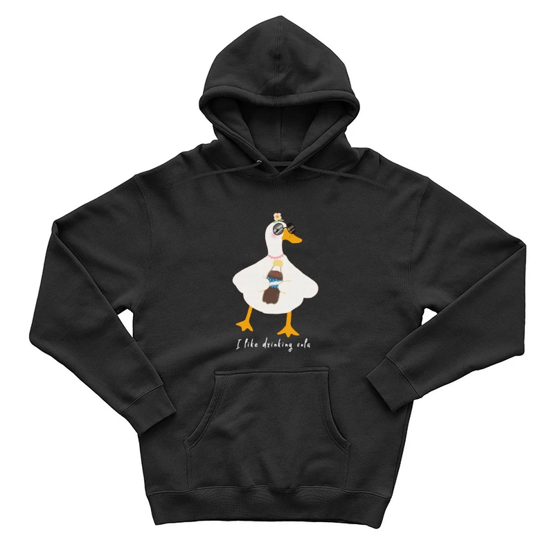Lustige Ente mit Sonnenbrille und Cola Herren Pullover Hoodie