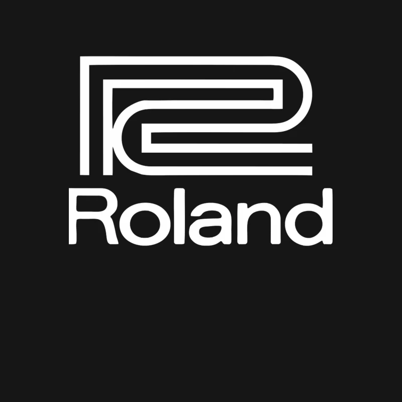 Roland Musical Equipment Brand Logo Outline Male T-Shirt