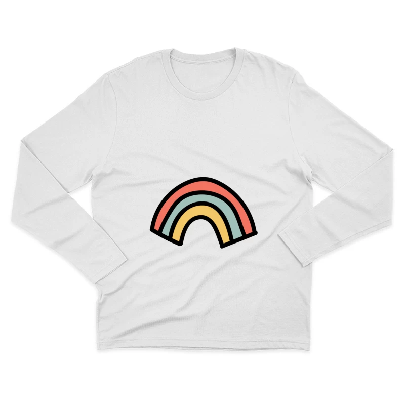 Arc-en-ciel pastel minimaliste Homme Manches Longues T-Shirt