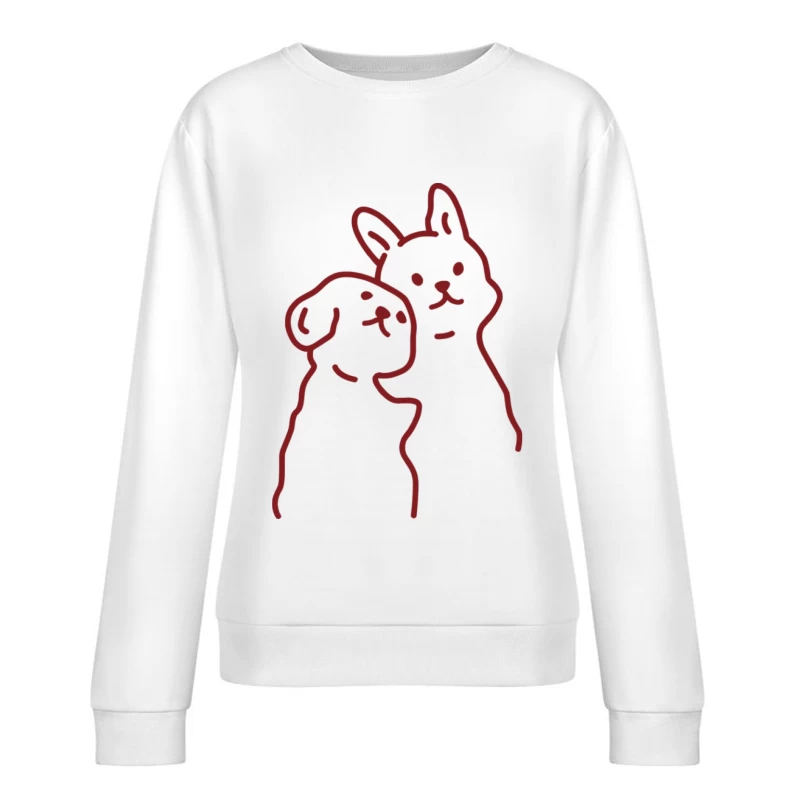 Süße Tierzeichnungen: Hund und Katze Damen Pullover Sweatshirt