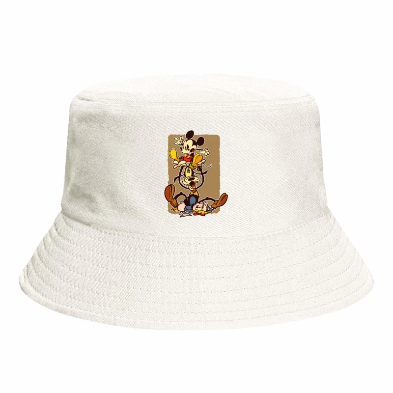 Classic Cartoon Chaos: A Tower of Laughter Bucket Hat