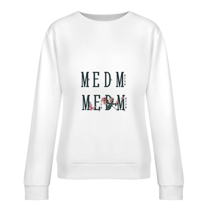Design floral avec texte Femme Sweat-shirt à enfiler