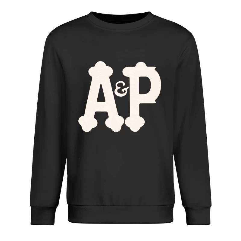 Decorative White AP Letters with Ampersand Male Pullover Sweatshirt