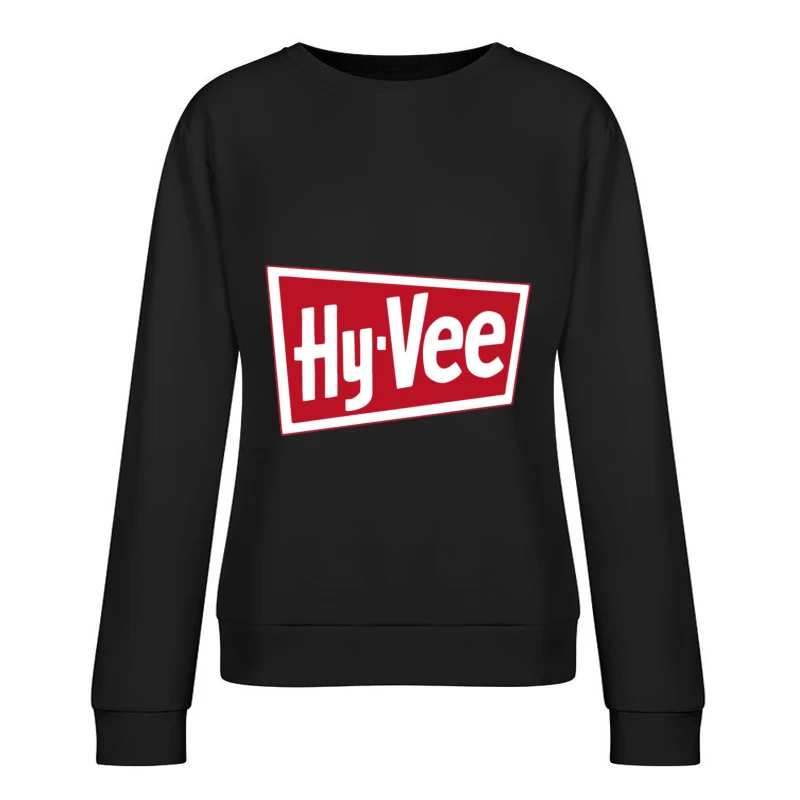 Hy-Vee Supermarket Chain Logo in Red and White Female Pullover Sweatshirt