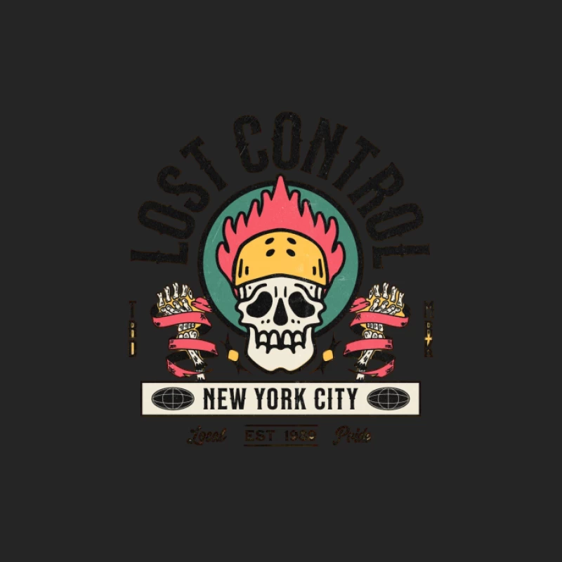 Crâne Perte de Contrôle New York Femme Sweat-shirt à enfiler
