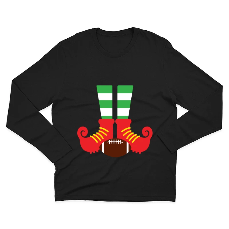 Jambes de lutin avec ballon de football Homme Manches Longues T-Shirt