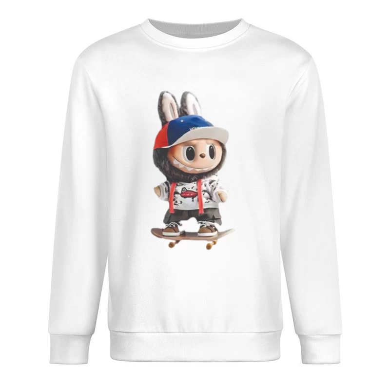 Niedlicher Skater-Bunny mit Kapuze Herren Pullover Sweatshirt