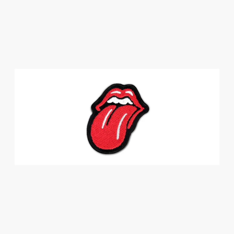Iconic Red Lips and Tongue Embroidered Rock and Roll Patch Coffee Mug