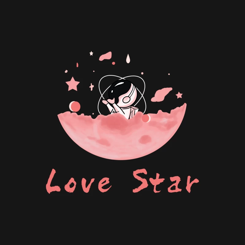 Liebe Stern Astronaut Herren Langarm T-Shirt