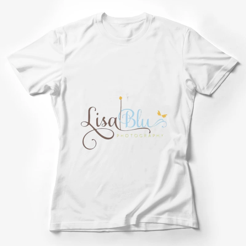 Logo Lisa Blu Fotografia con Farfalla Maglietta Donna