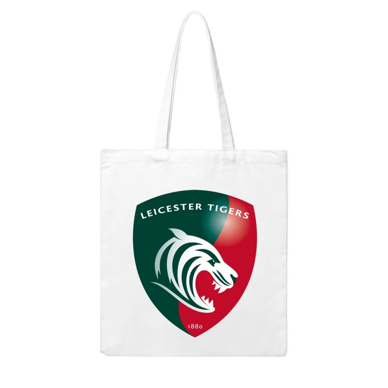 Leicester Tigers Rugby Club Official Logo Shield with Tiger Emblem Cotton Tote Bag