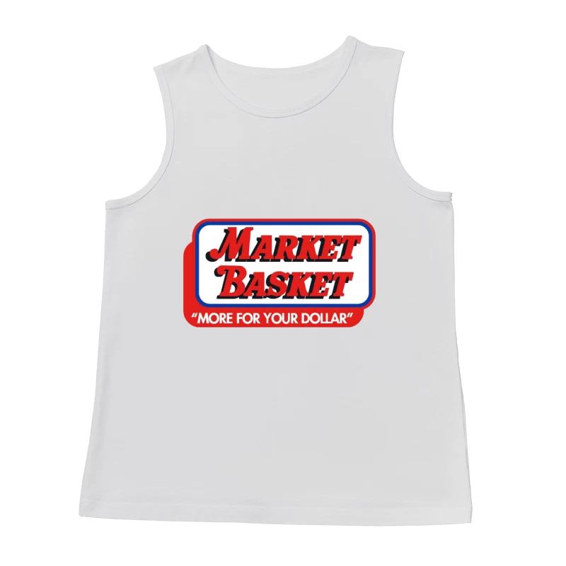 Vintage Market Basket Supermarket Logo with Slogan "More For Your Dollar" Male Tank Top