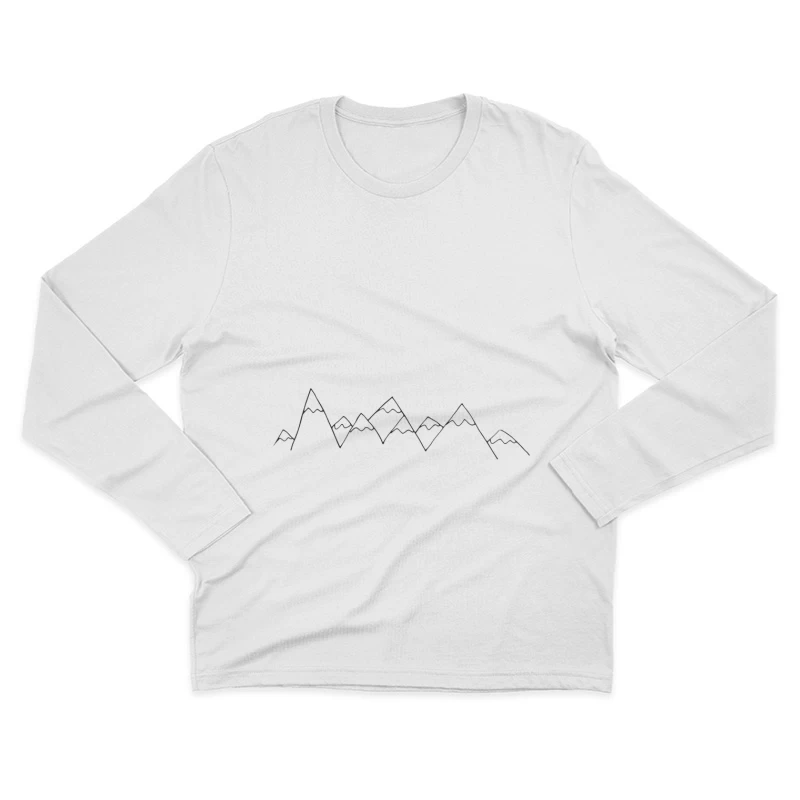 Silhouette de Montagnes avec Oiseaux Homme Manches Longues T-Shirt