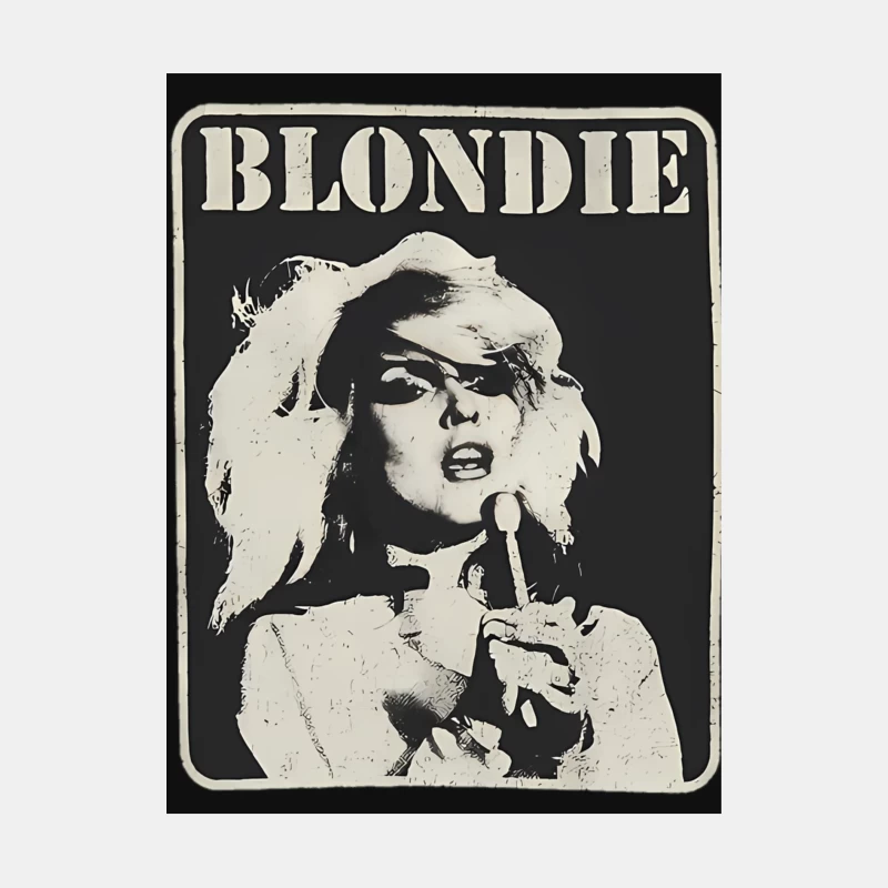 Vintage Black and White Blondie Band Promotional Poster Male Tank Top