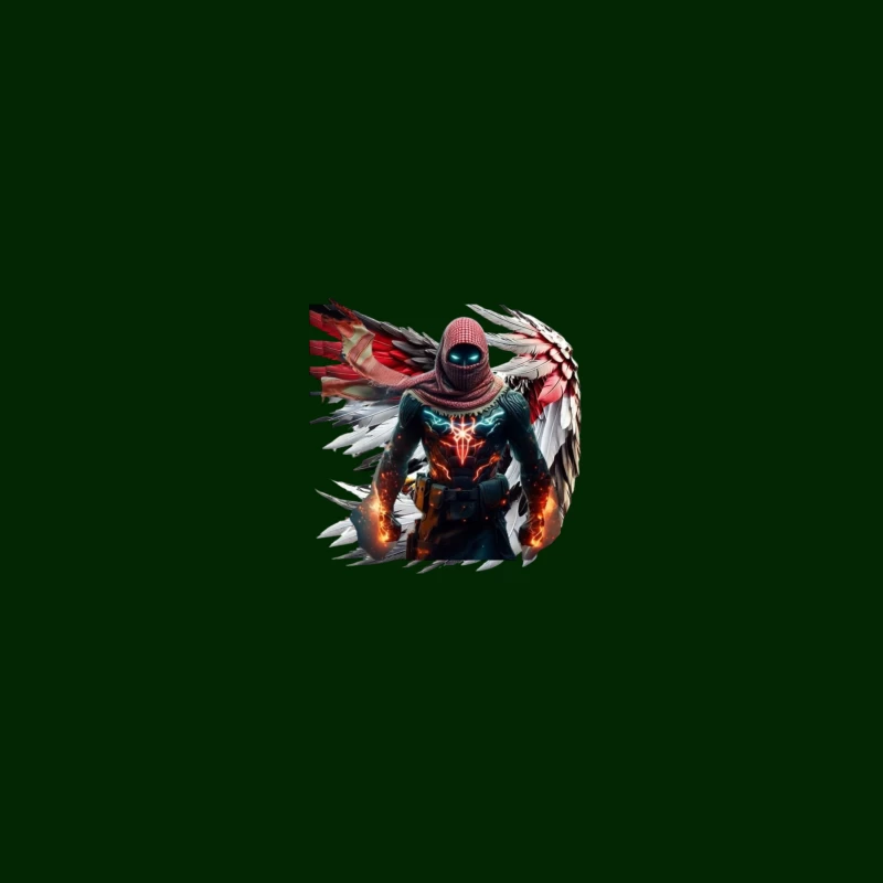 Superhero Character with Wings in Digital Art Travel Mug