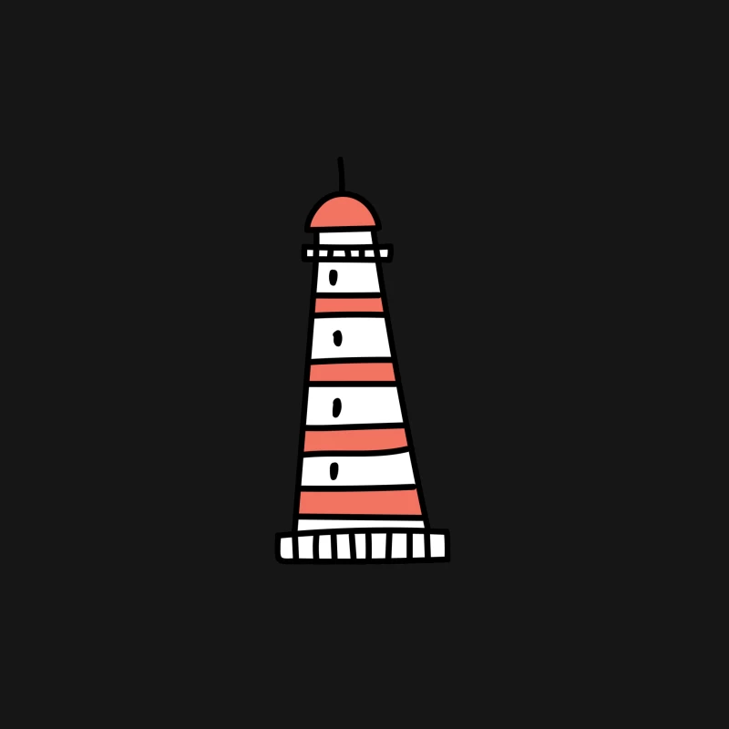 Desssin de phare rayé rouge et blanc Femme Manches Longues T-Shirt