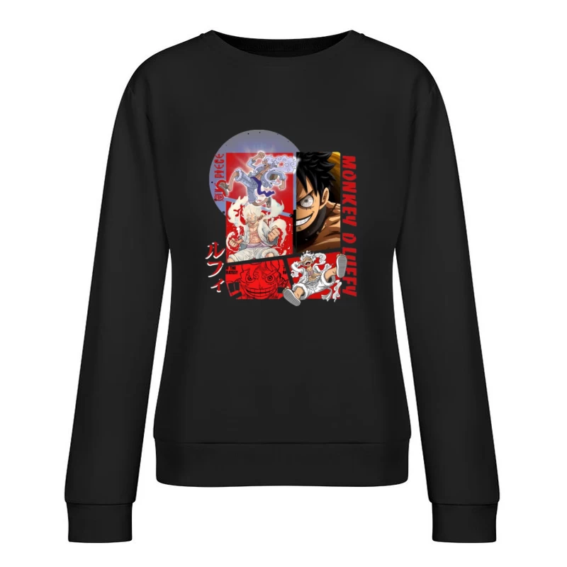 Luffy Illustration aus One Piece Damen Pullover Sweatshirt