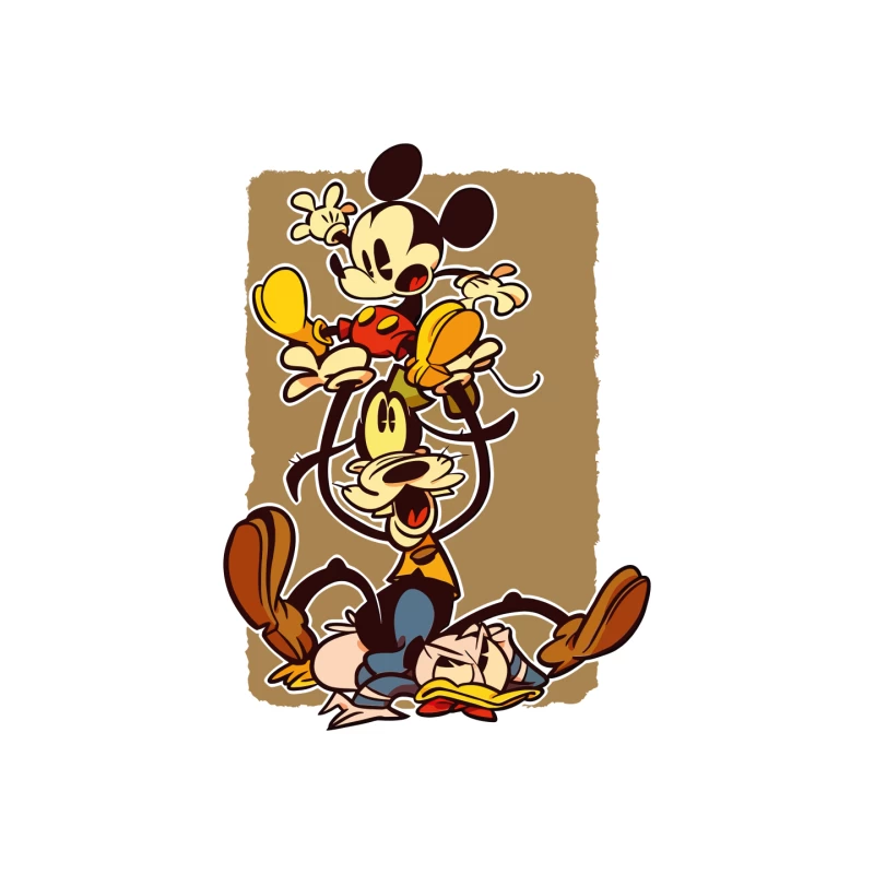 Classic Cartoon Chaos: A Tower of Laughter Mouse Pad