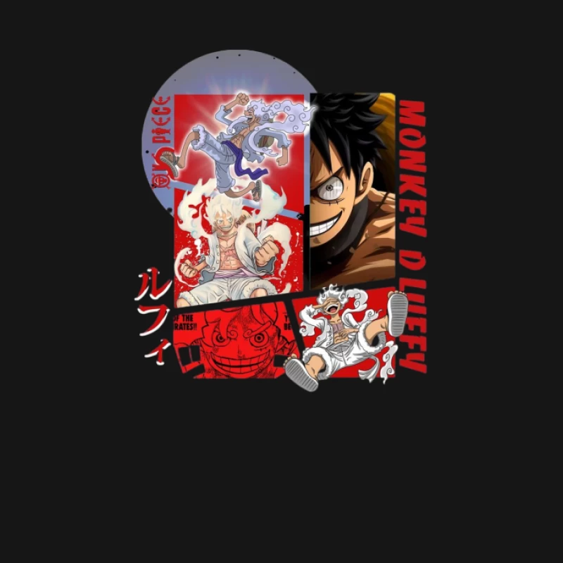 Luffy Illustration aus One Piece Herren Langarm T-Shirt