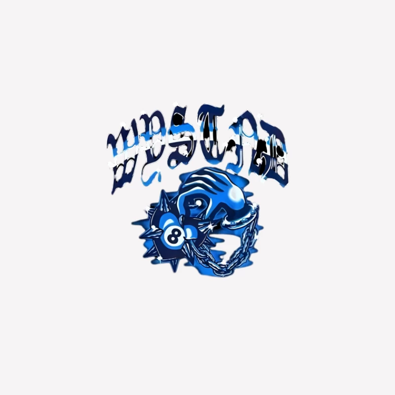 Style de la côte ouest avec main bleue et crâne Femme T-Shirt