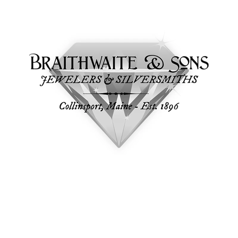 Vintage Maine Jewelry Store Logo with Diamond Icon Tapestry
