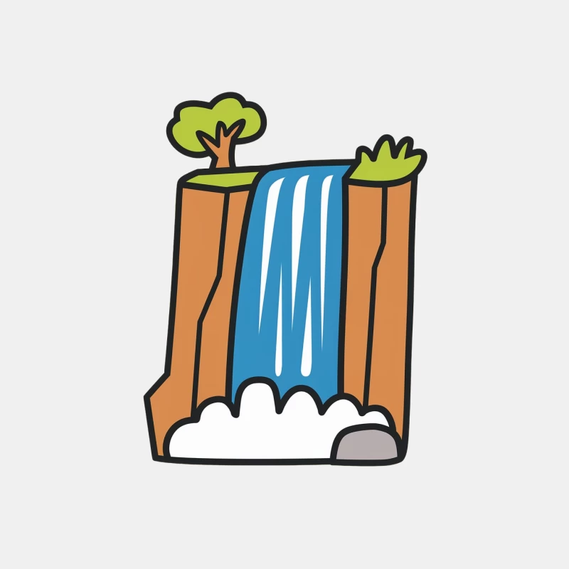 Cartoon Waterfall Nature Illustration Male Tank Top
