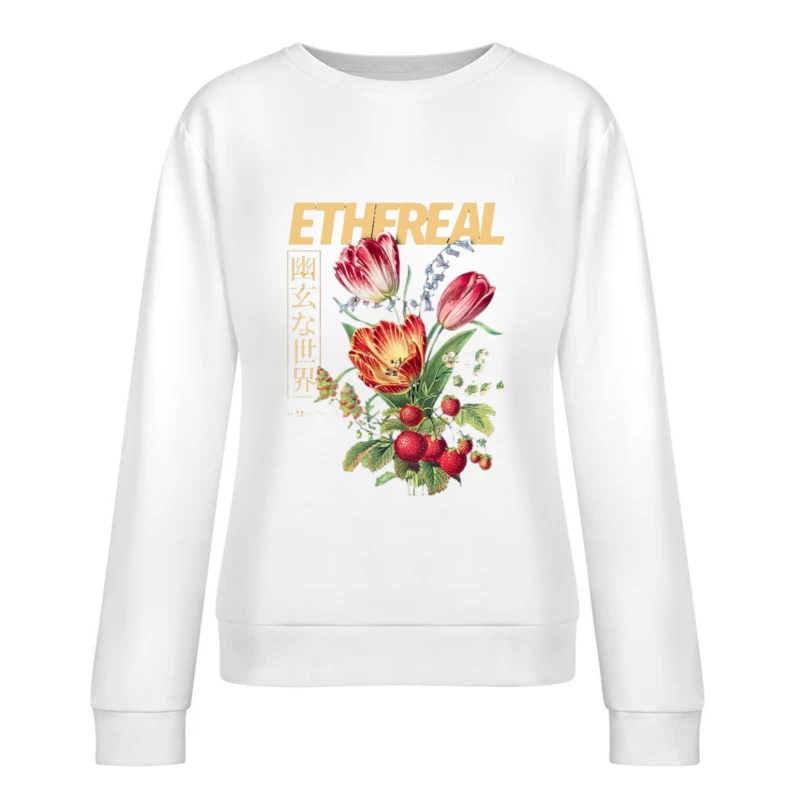 Ätherische Blumenillustration Damen Pullover Sweatshirt