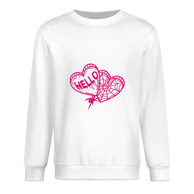 Herzballons mit Netzen und Hallo Herren Pullover Sweatshirt