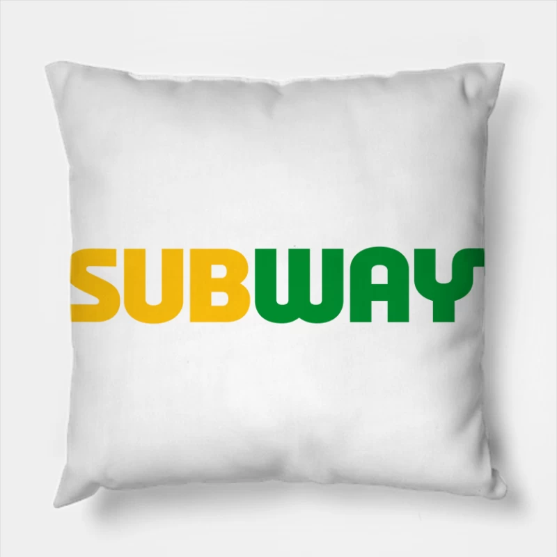 Subway Restaurant Logo Design Throw Pillow