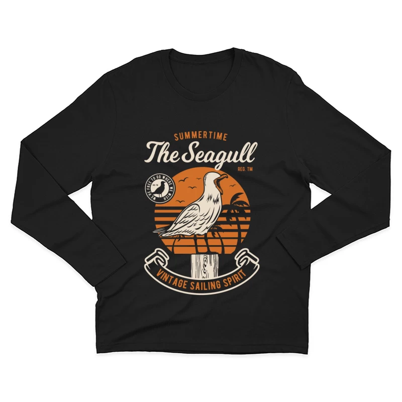 Esprit de voile vintage de la mouette estivale Homme Manches Longues T-Shirt