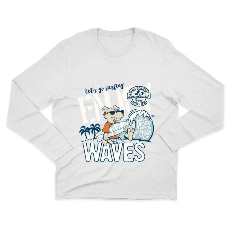 Hund Surfen Wettbewerb Kalifornien 1968 Herren Langarm T-Shirt